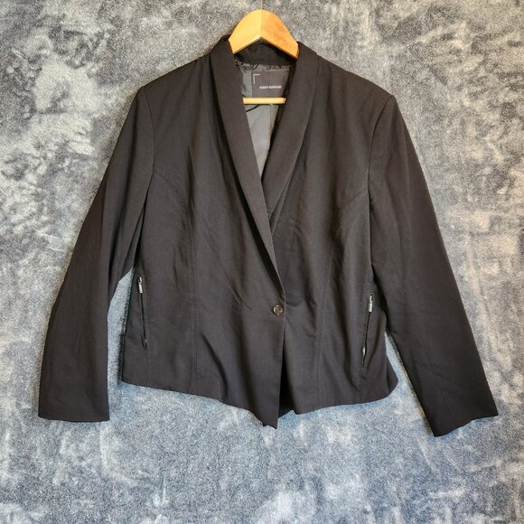 Robert Rodriguez Women’s Blazer 16 Black Zipper Pockets Buttons Jacket Formal - Picture 5 of 13